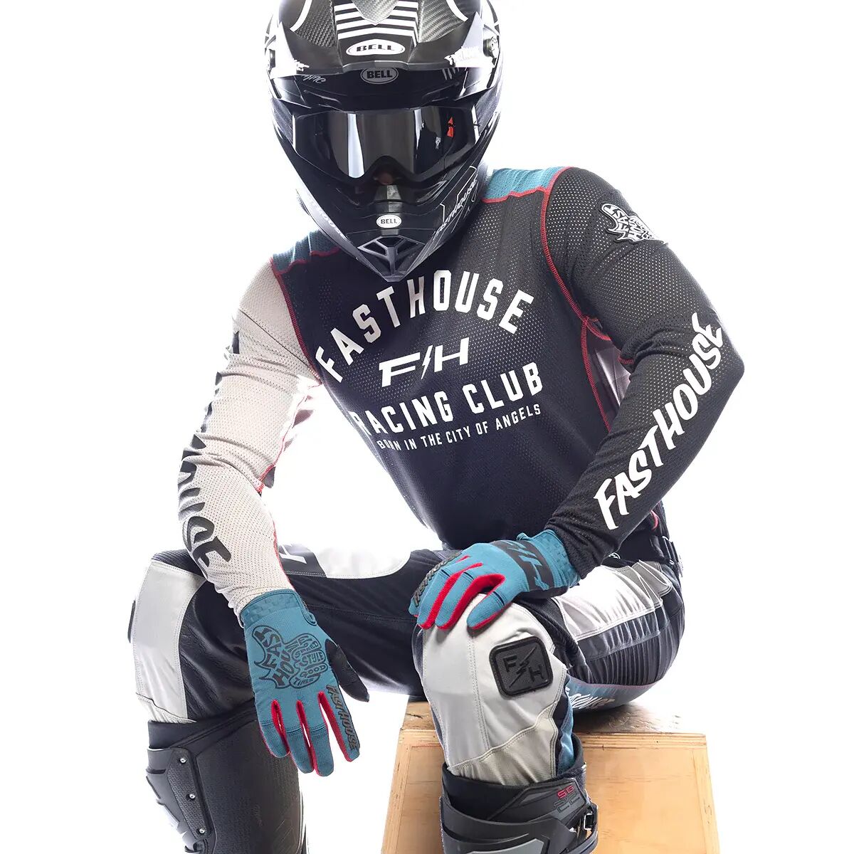 Fasthouse Grindhouse Air-Cooled Club MX Jersey - Black/Teal
