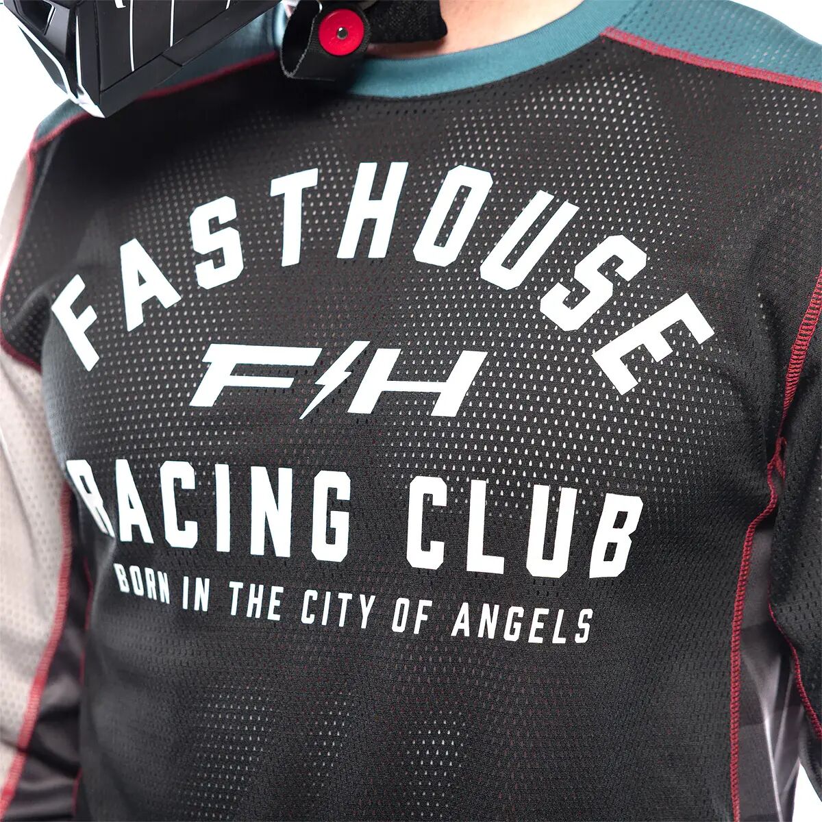 Fasthouse Grindhouse Air-Cooled Club MX Jersey - Black/Teal