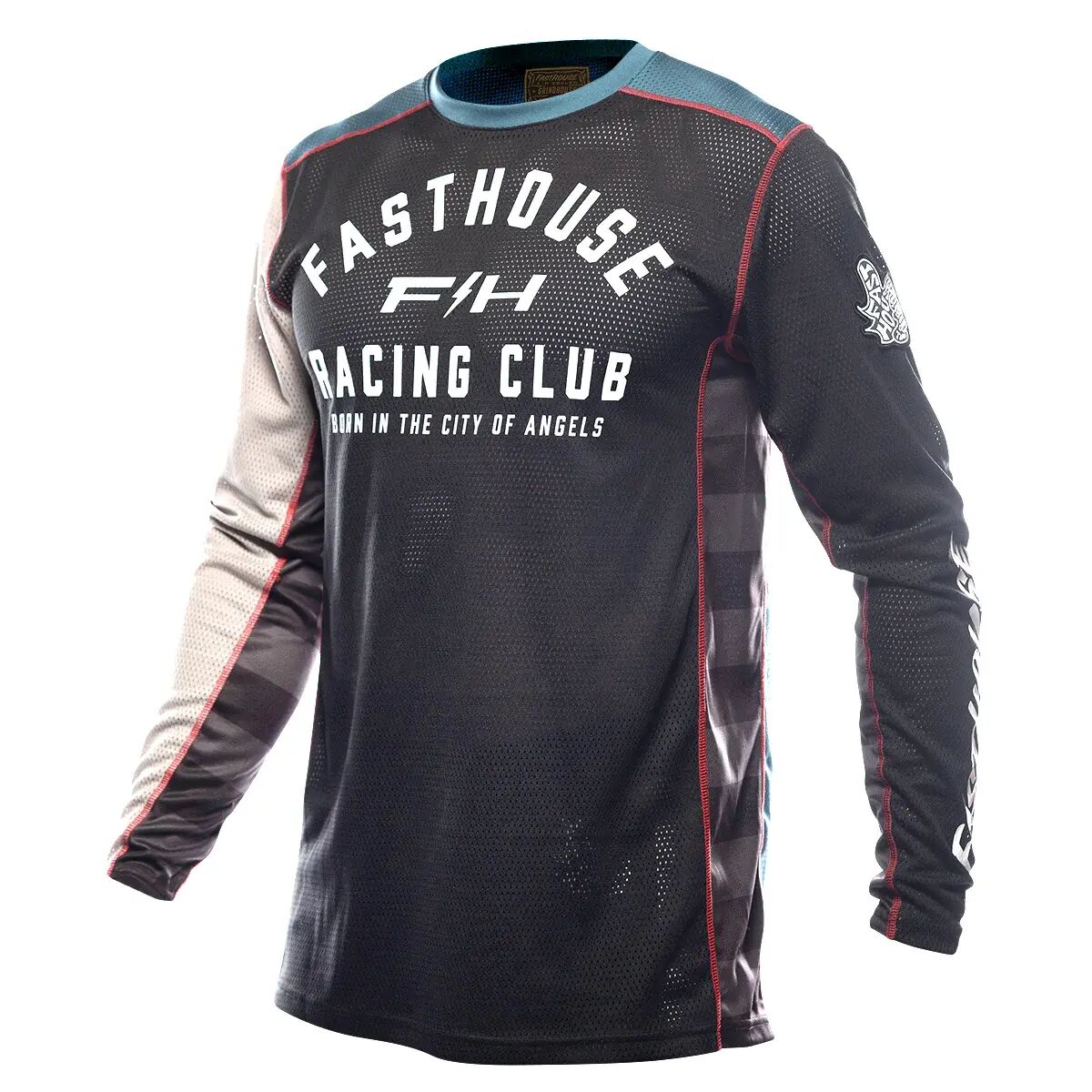 Fasthouse Grindhouse Air-Cooled Club MX Jersey - Black/Teal