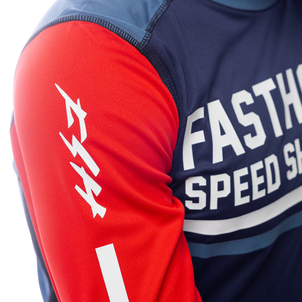 Fasthouse 2025 Grindhouse Hudson Jersey - Blue/Red