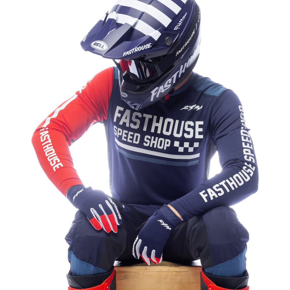 Fasthouse 2025 Grindhouse Hudson Jersey - Blue/Red