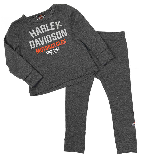Harley-Davidson Boys 2pc Dark Grey Pants Set
