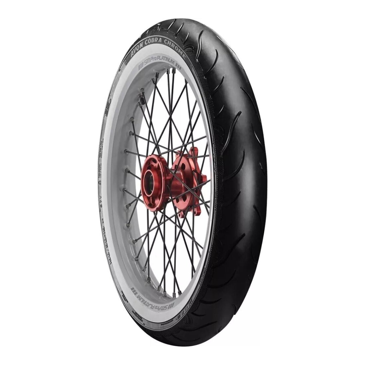 Avon Cobra Chrome 120/70-21 White Wall Front Tyre (68V Rating) AV91
