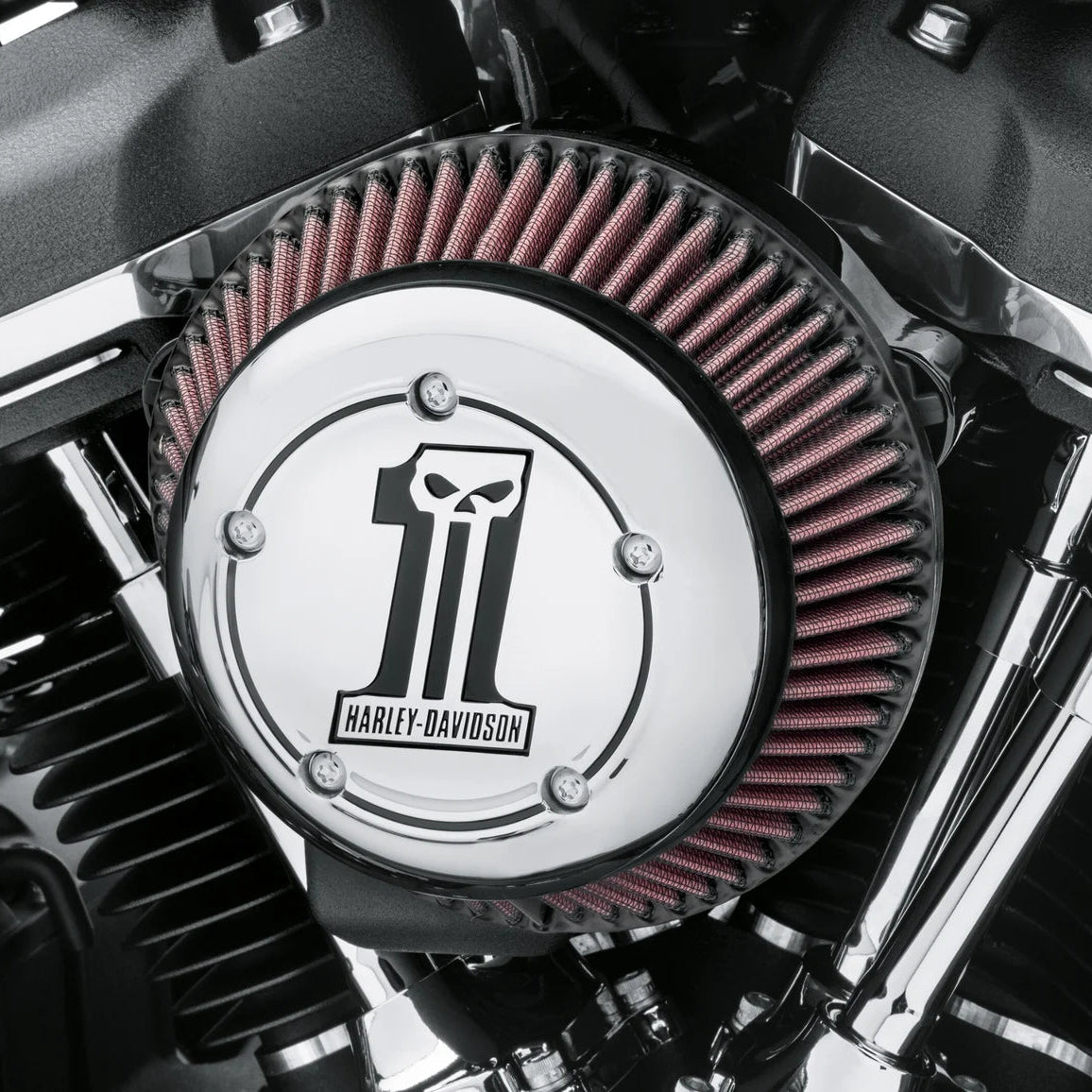 Harley-Davidson Number One Skull Air Cleaner Trim