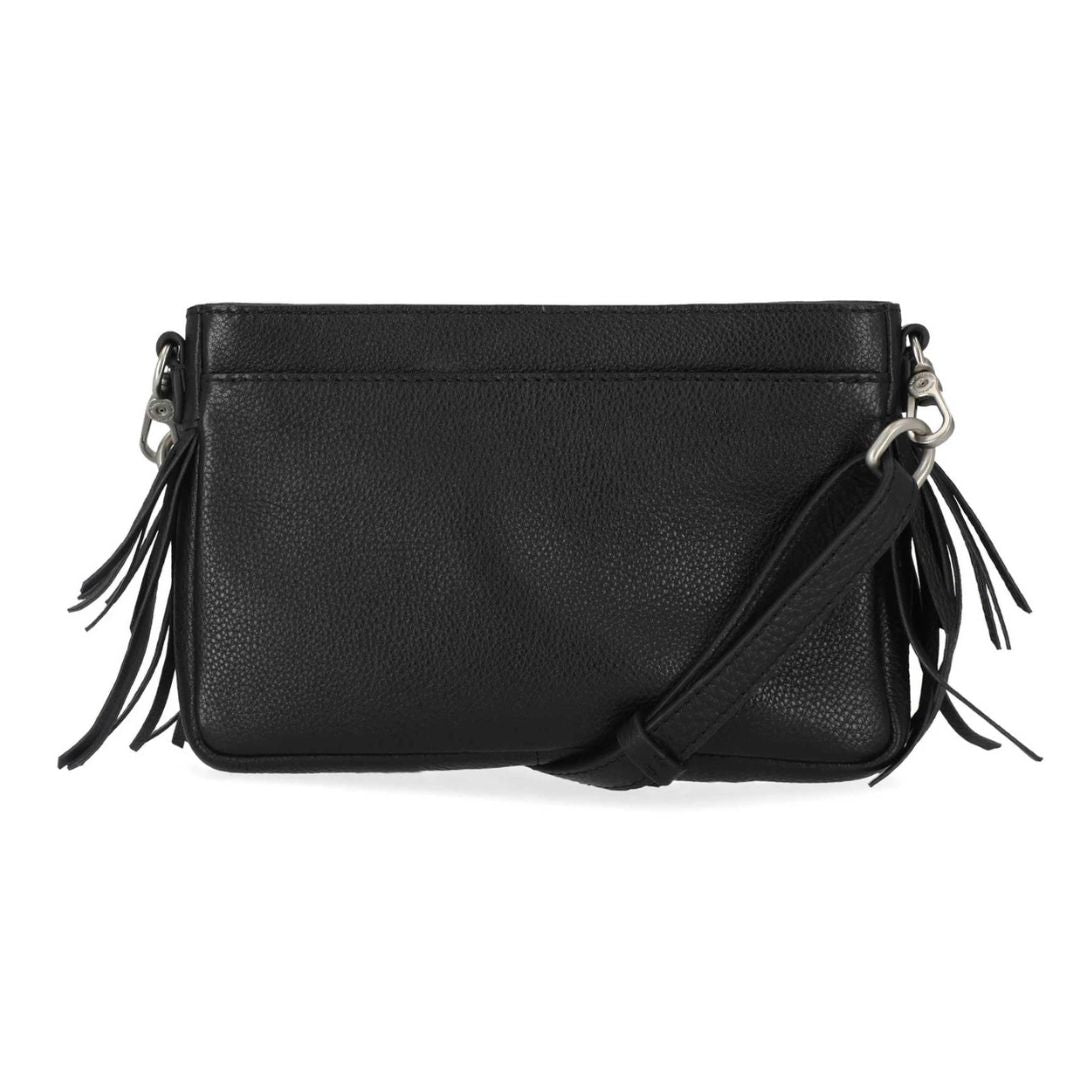 Harley-Davidson Women's Festival Fringe Zippered Leather Hip Bag - Black