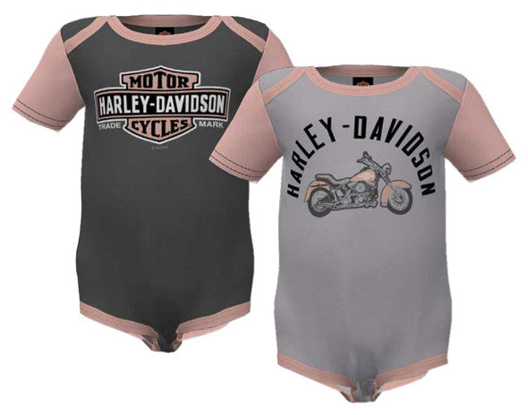 Harley-Davidson Baby Girl 2Pk Motorcycle Bodysuit
