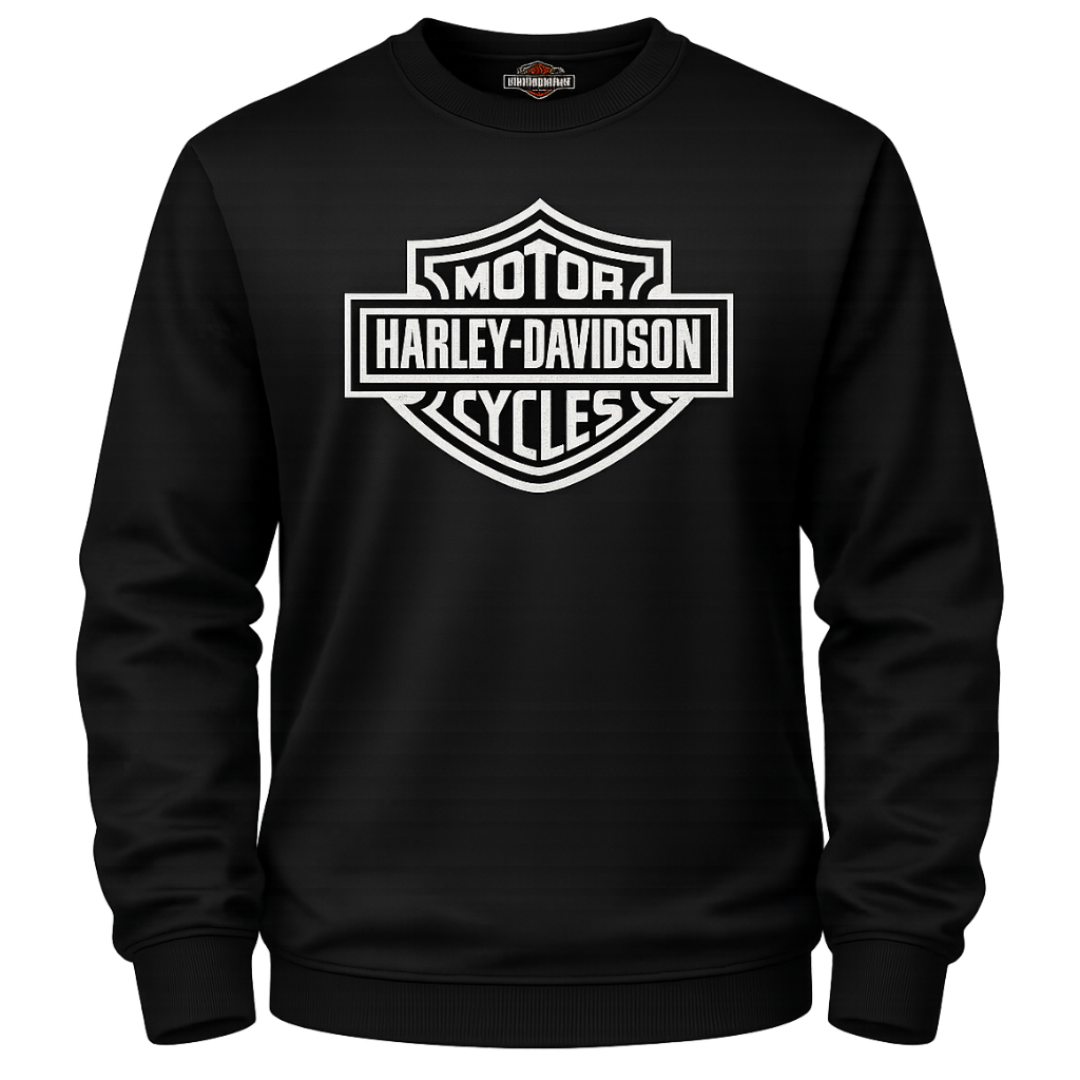 Black Harley-Davidson sweatshirt with logo on a white background