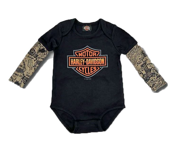 Harley-Davidson Baby Boys Creeper W/ Tattoo