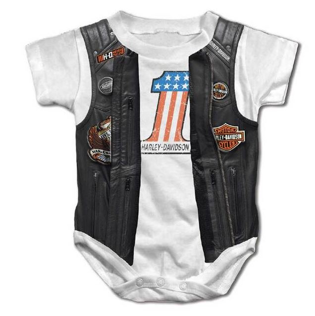 Harley-Davidson Baby Boys Creeper W/ Faux Vest