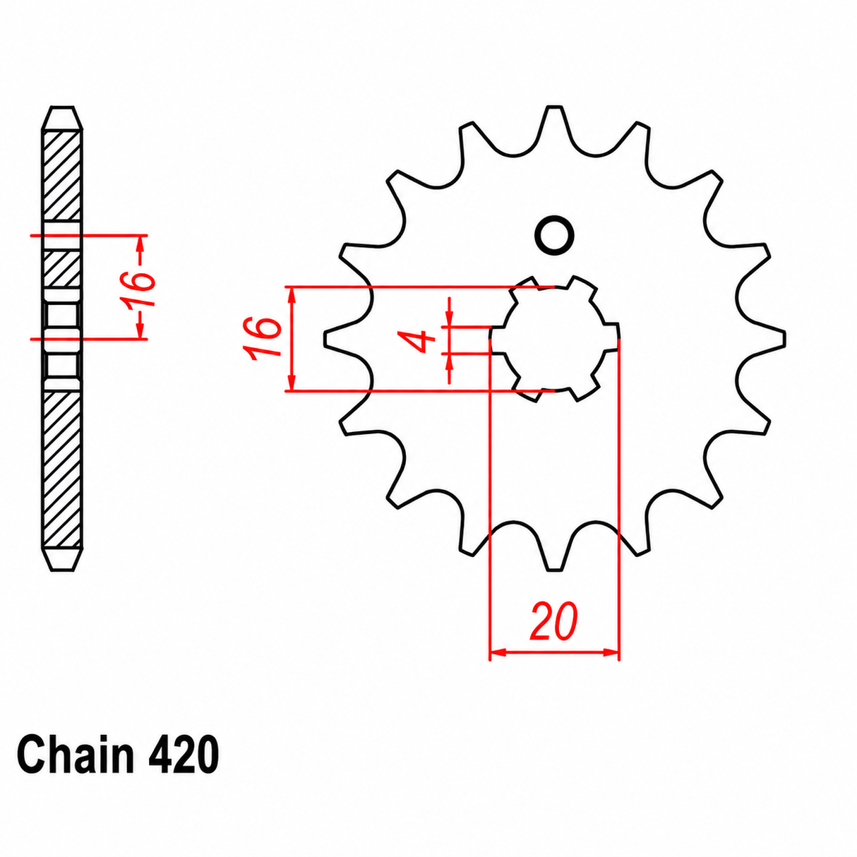Front Sprocket - Steel 13T 420P