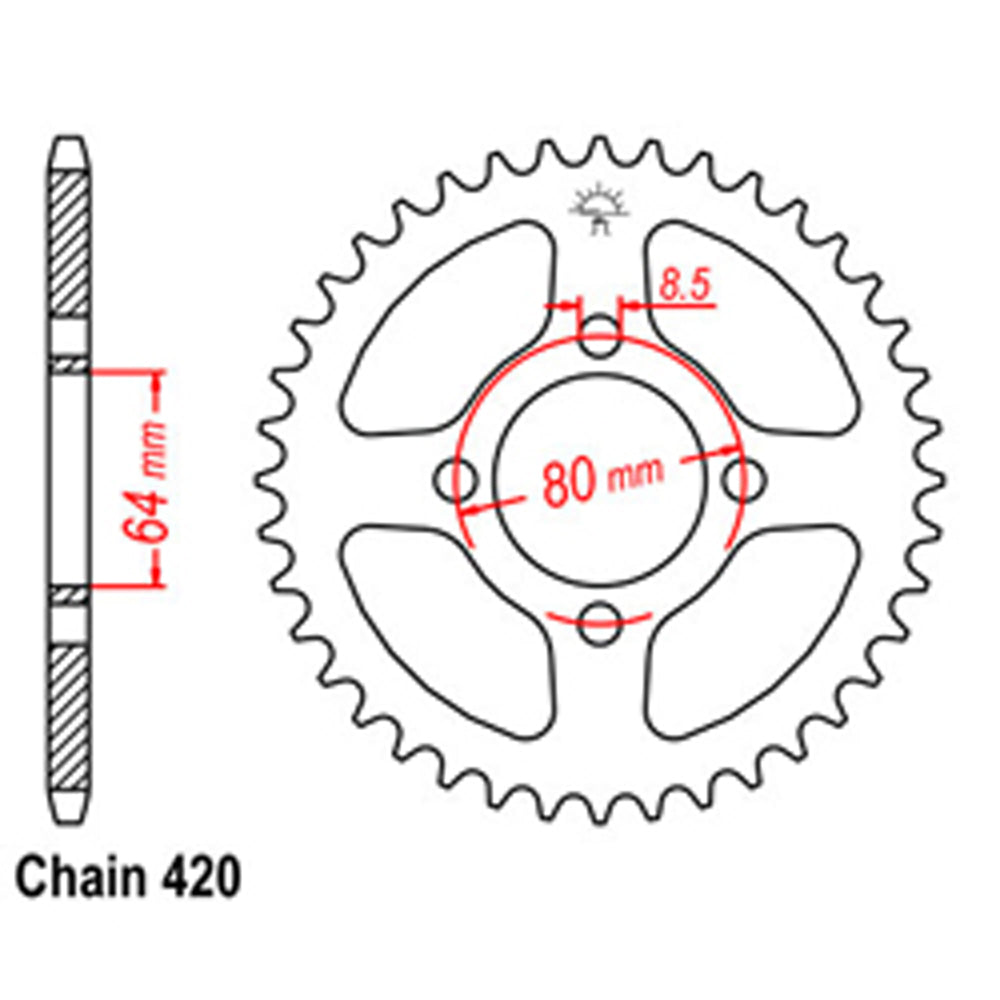 Rear Sprocket - Steel 35T 420P