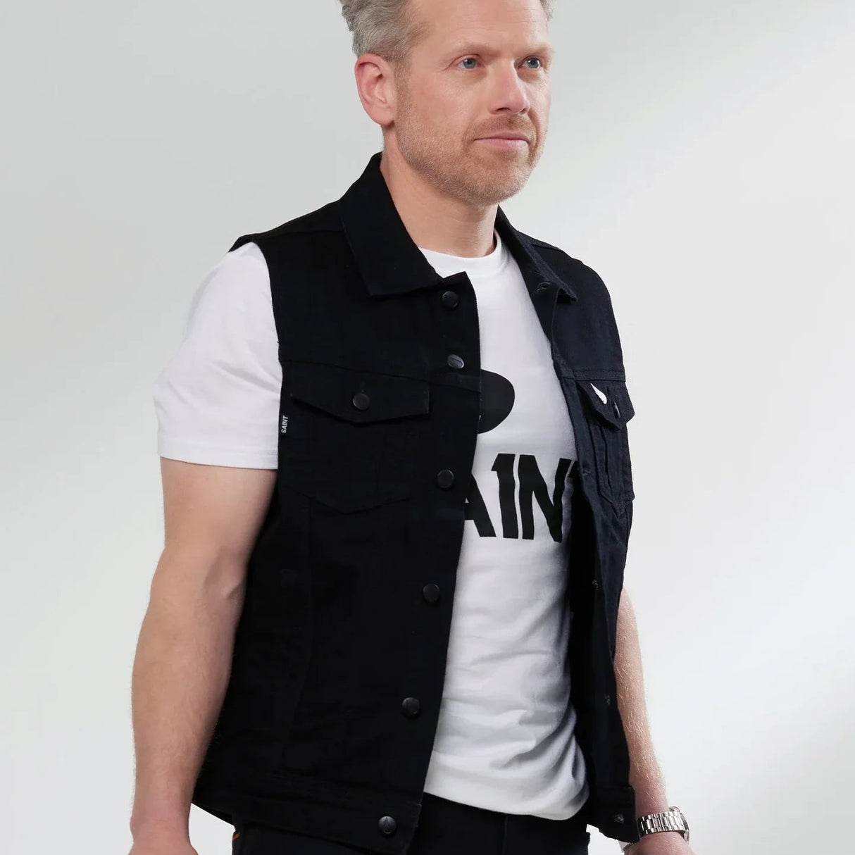 SA1NT Moto Denim Vest