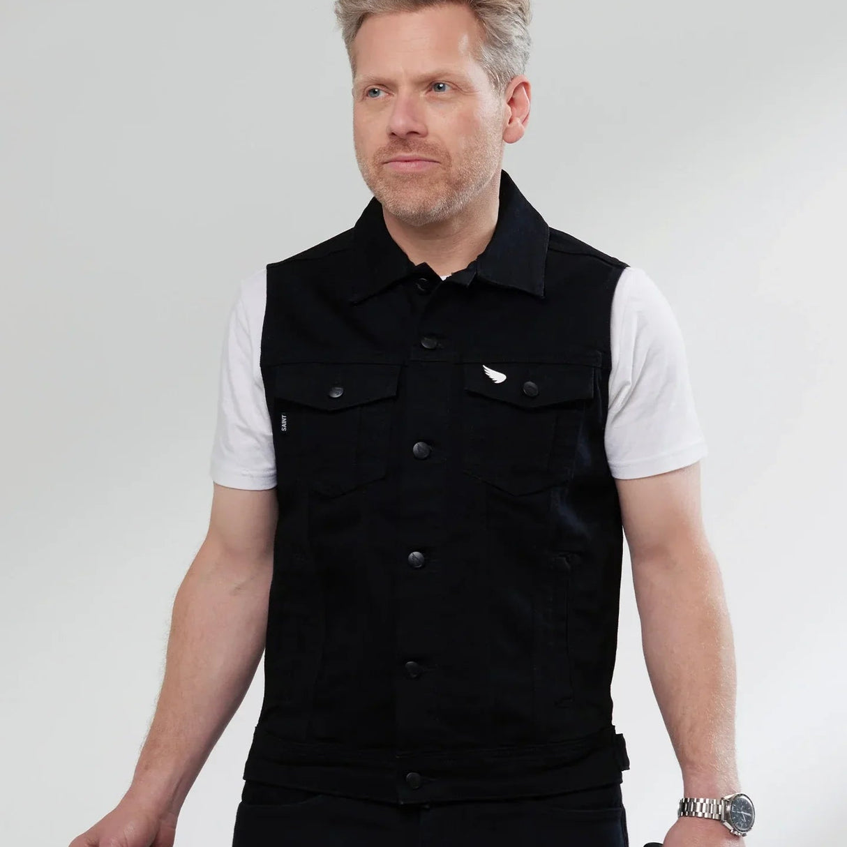 SA1NT Moto Denim Vest