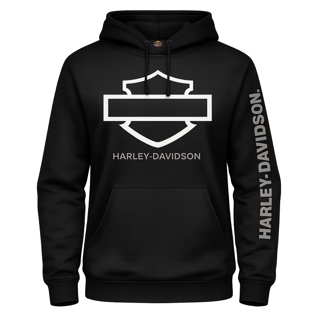 V-Twins x Harley-Davidson B&S Outline Black Hoodie