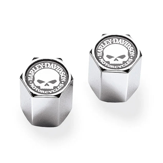 Harley-Davidson Skull Chrome-Plated ABS Valve Stem Caps