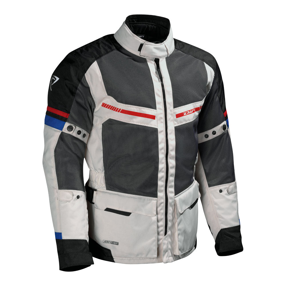 Difi Men's Corsica Aerotex Jacket - Black/Grey/Red/Blue Small