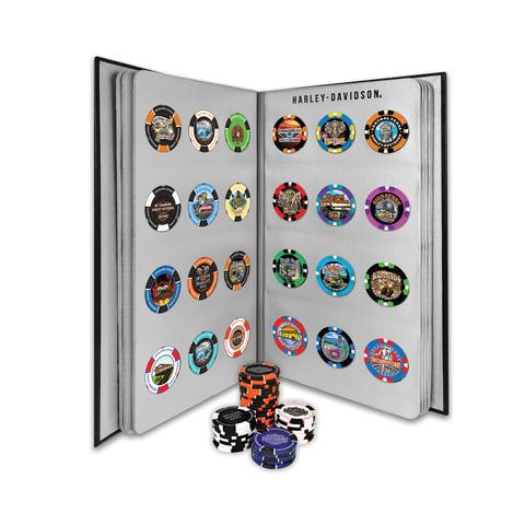 Harley-Davidson Poker Chip Collectors 96 Piece Album