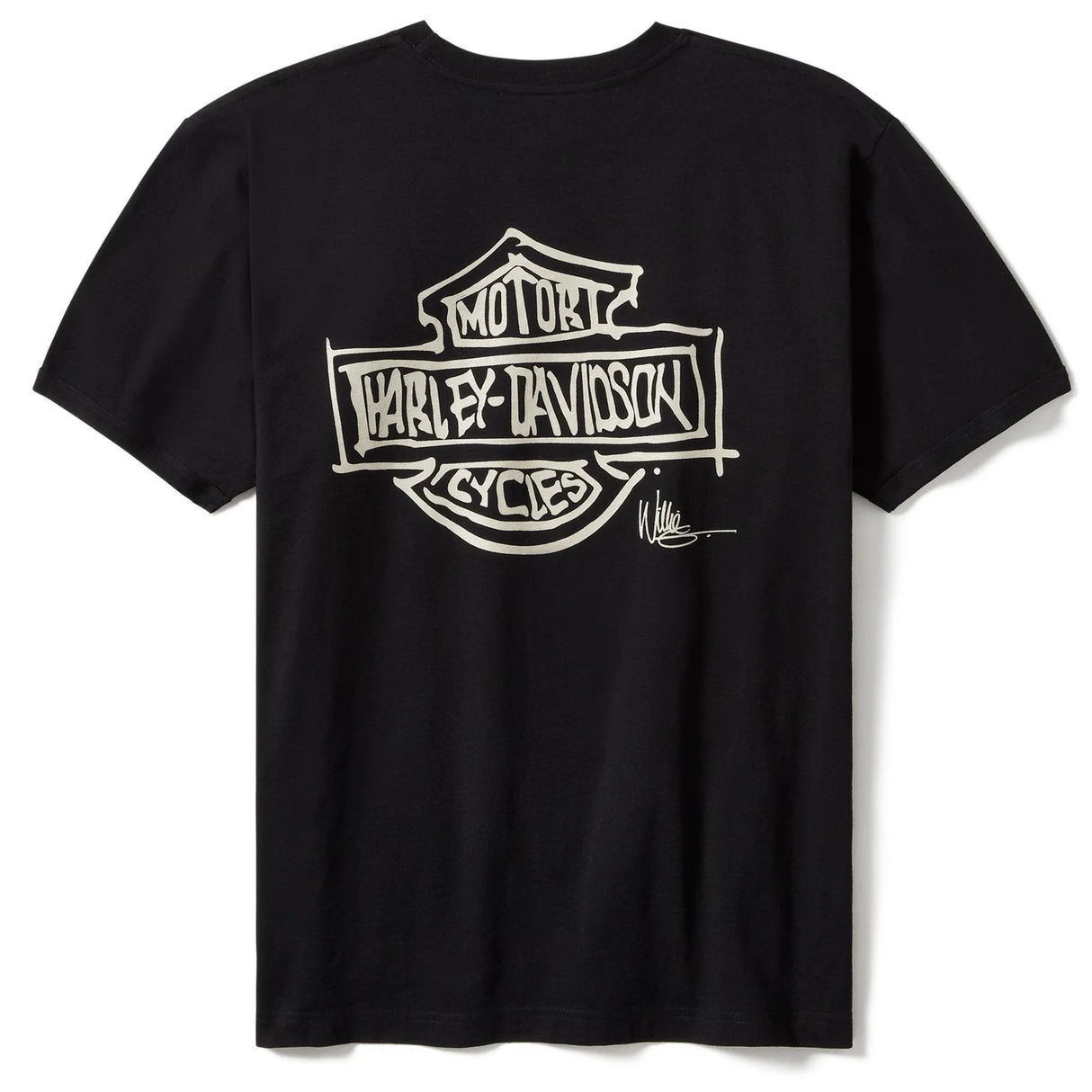 Harley-Davidson Men's Willie G Sketchy Bar & Shield Ringer T-Shirt - Black
