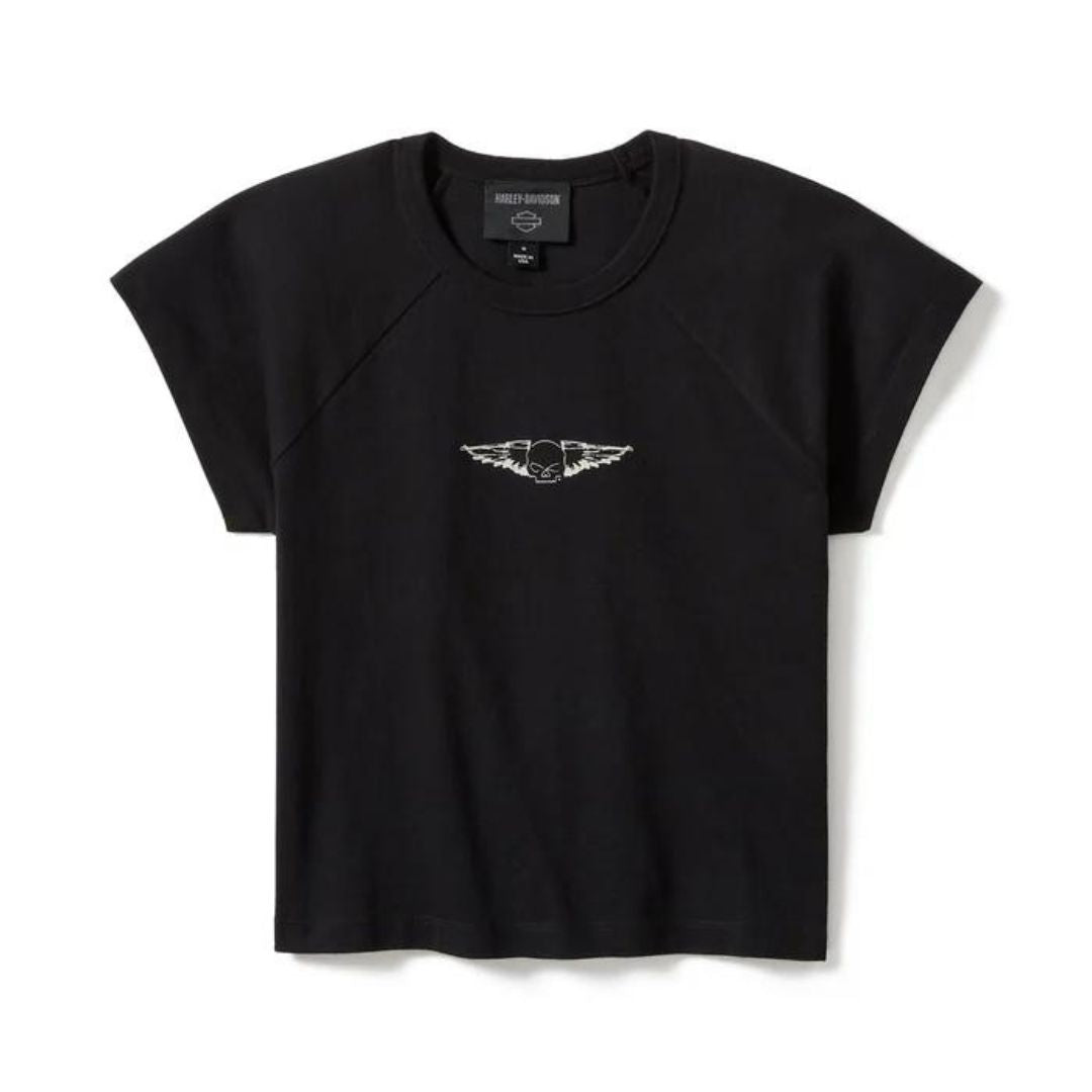 Harley-Davidson Women's Willie G Silver Wings Baby Doll Tee