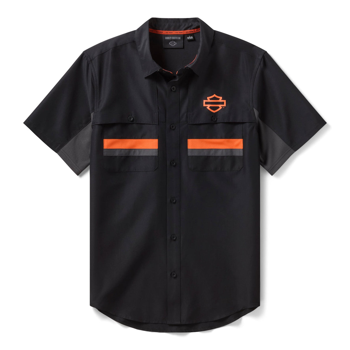 Harley-Davidson Men's H-D TECH Vented Short Sleeve Shirt (Black)