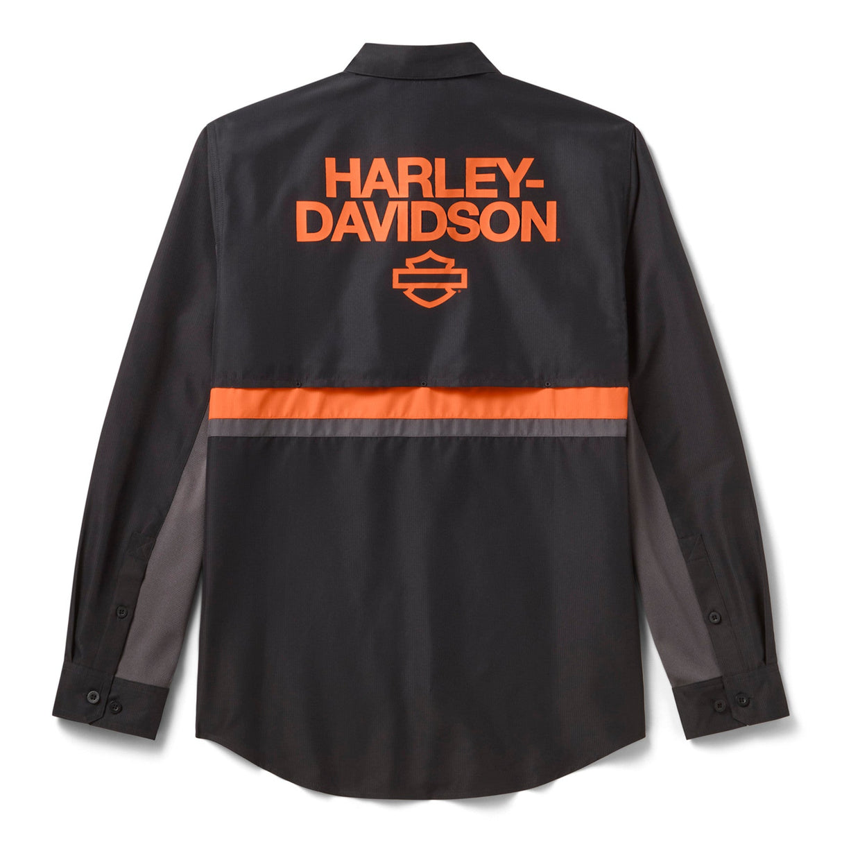 Harley-Davidson Men's H-D TECH Vented Solid Long Sleeve Shirt - Black