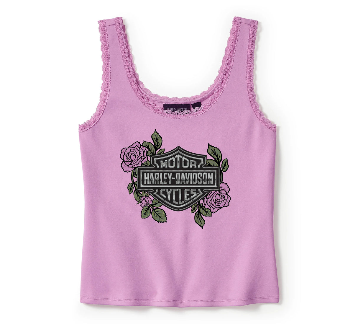 Harley-Davidson Women's Rose & Thorn Bling Lace Trim Tank