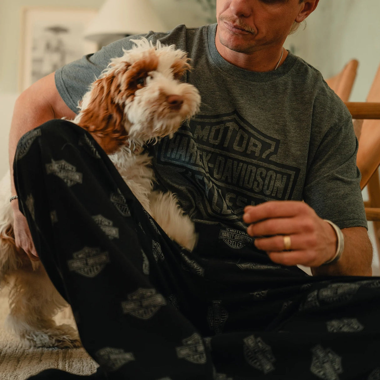 Harley-Davidson Men's Bar & Shield Pajama Pants Set - Charcoal