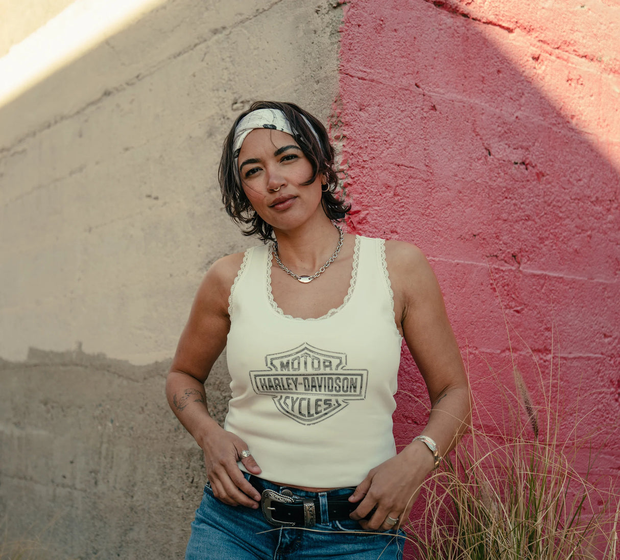 Harley-Davidson Women's Essential Bling Lace Trim Tank