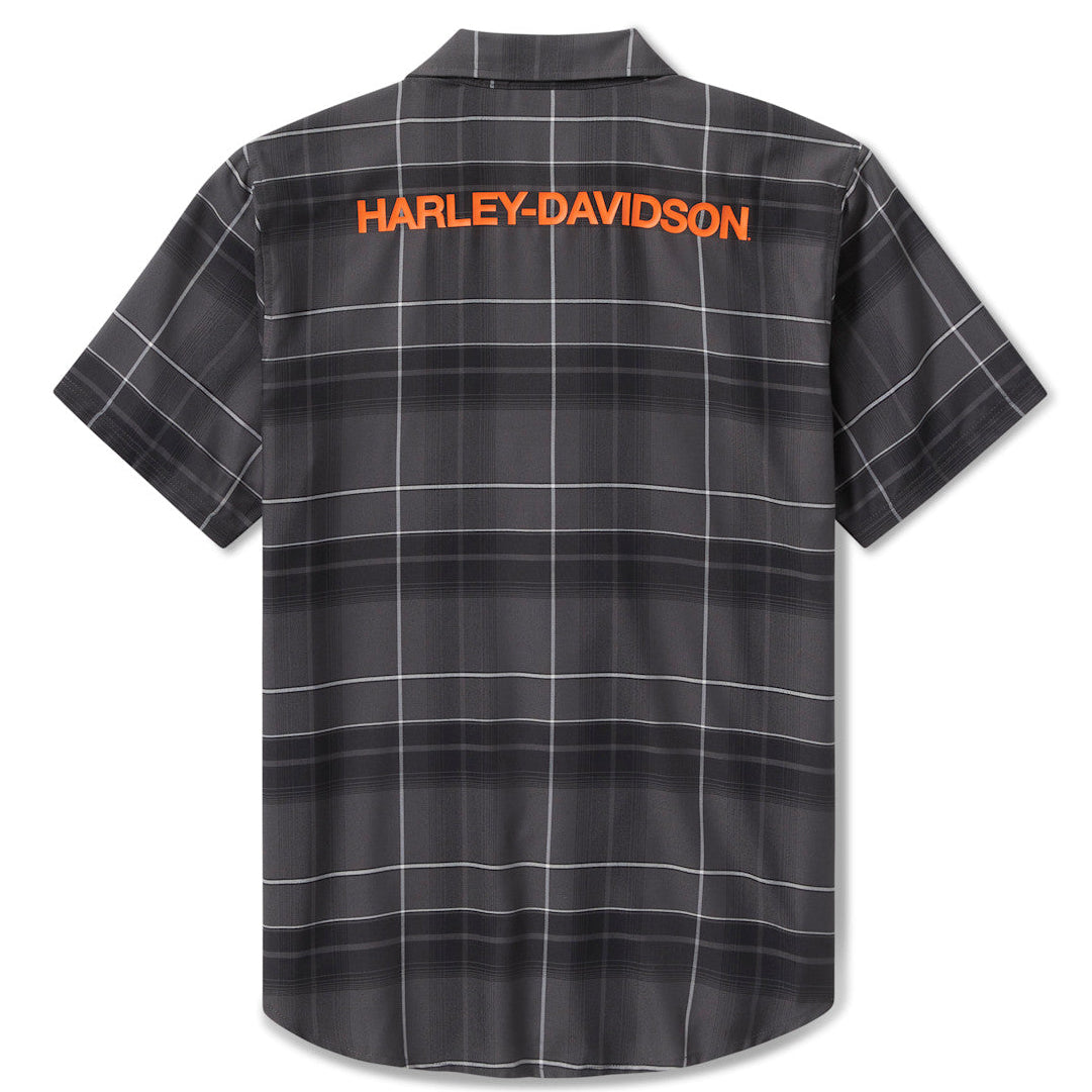 Harley-Davidson Men's TECH Coolmax Plaid Shirt - Asphalt & Black
