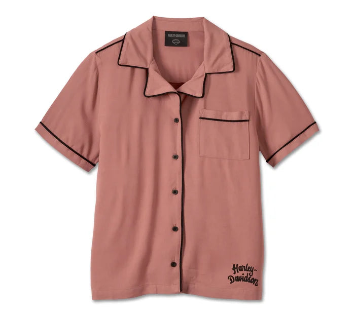 Harley-Davidson Women's Club Crew Contrast Piping Shirt