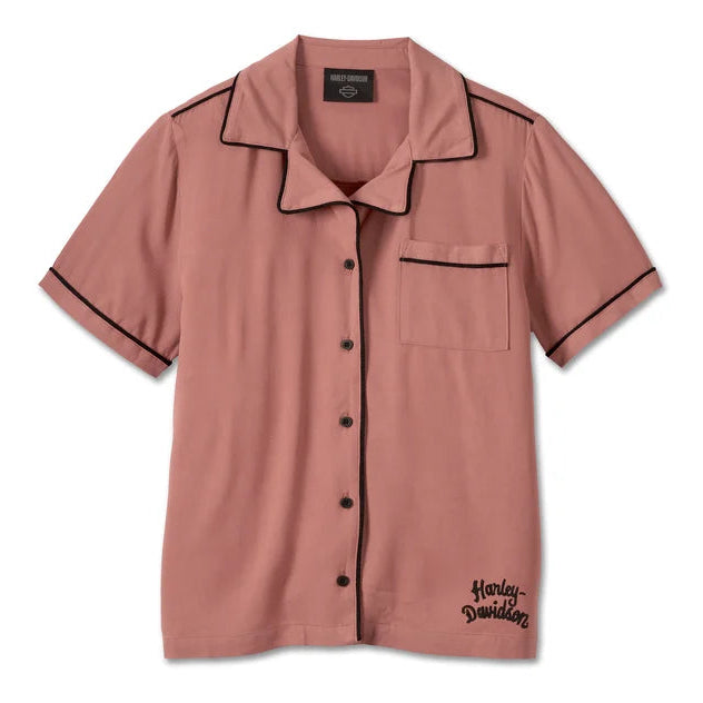 Harley-Davidson Women's Club Crew Contrast Piping Shirt