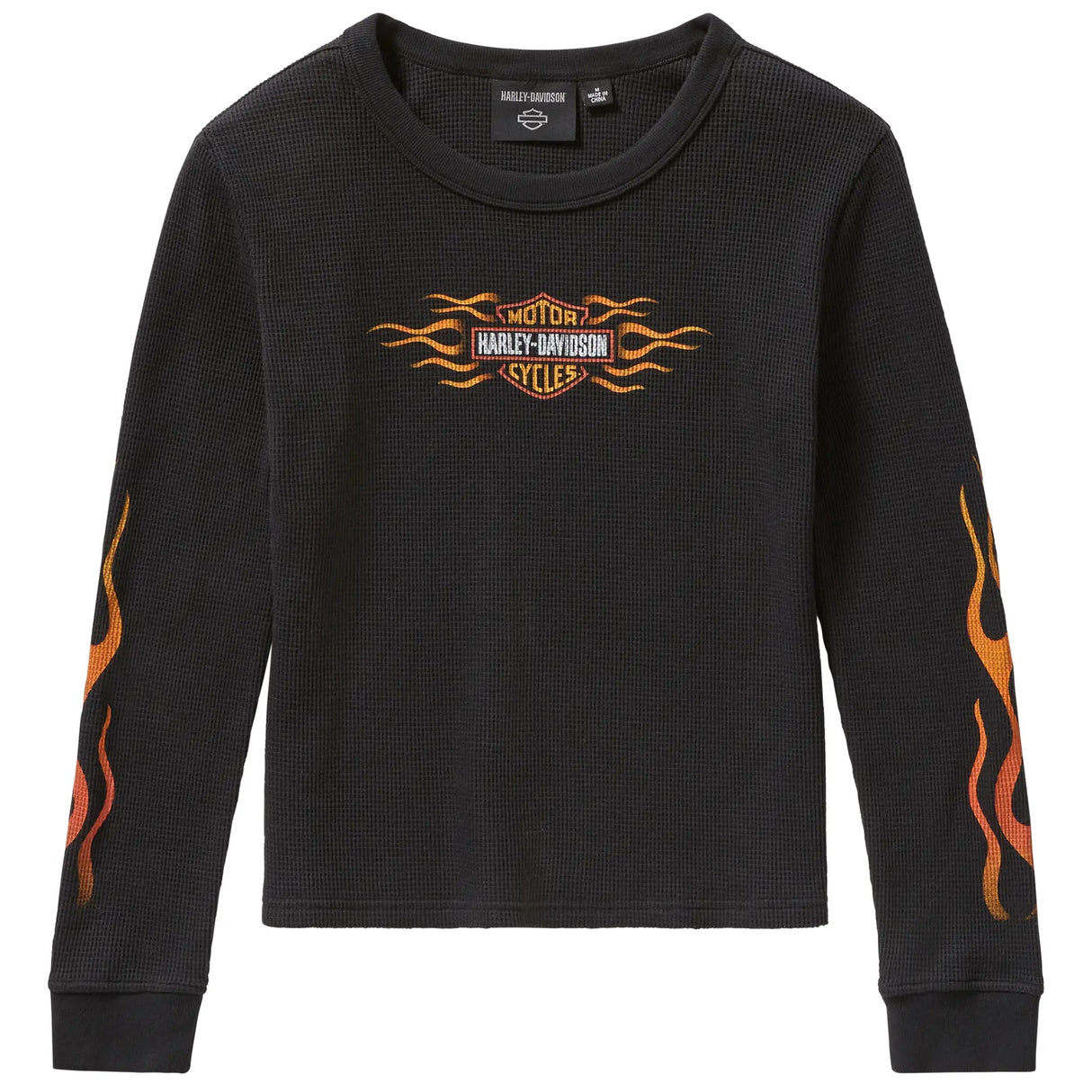Harley-Davidson Women's Vintage Flames Knit Long Sleeve Top