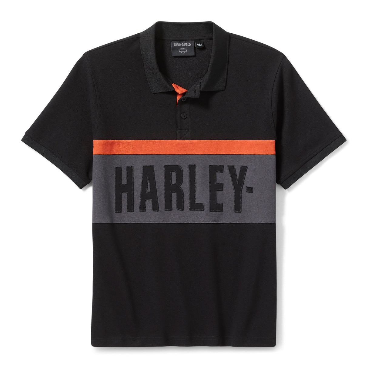 Harley-Davidson Men's Essential Colorblock Polo - Black/Grey