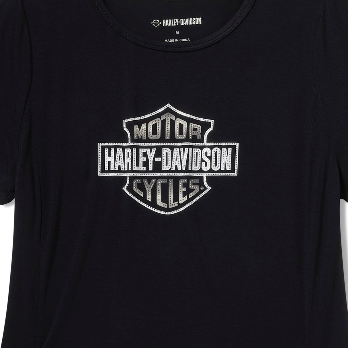 Harley-Davidson Women's Beveled Bar & Shield Bling Top - Black