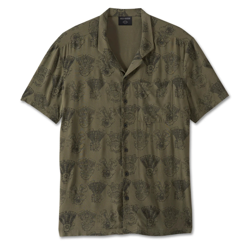 Harley-Davidson Men's Engine Aloha Shirt