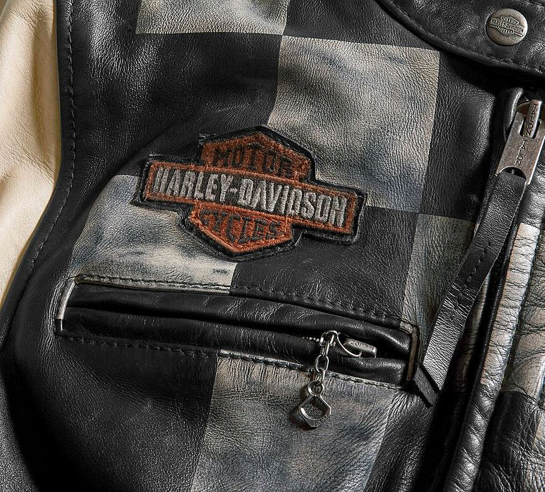 Harley-Davidson Women's Vintage Racing-Style Casual Leather Jacket