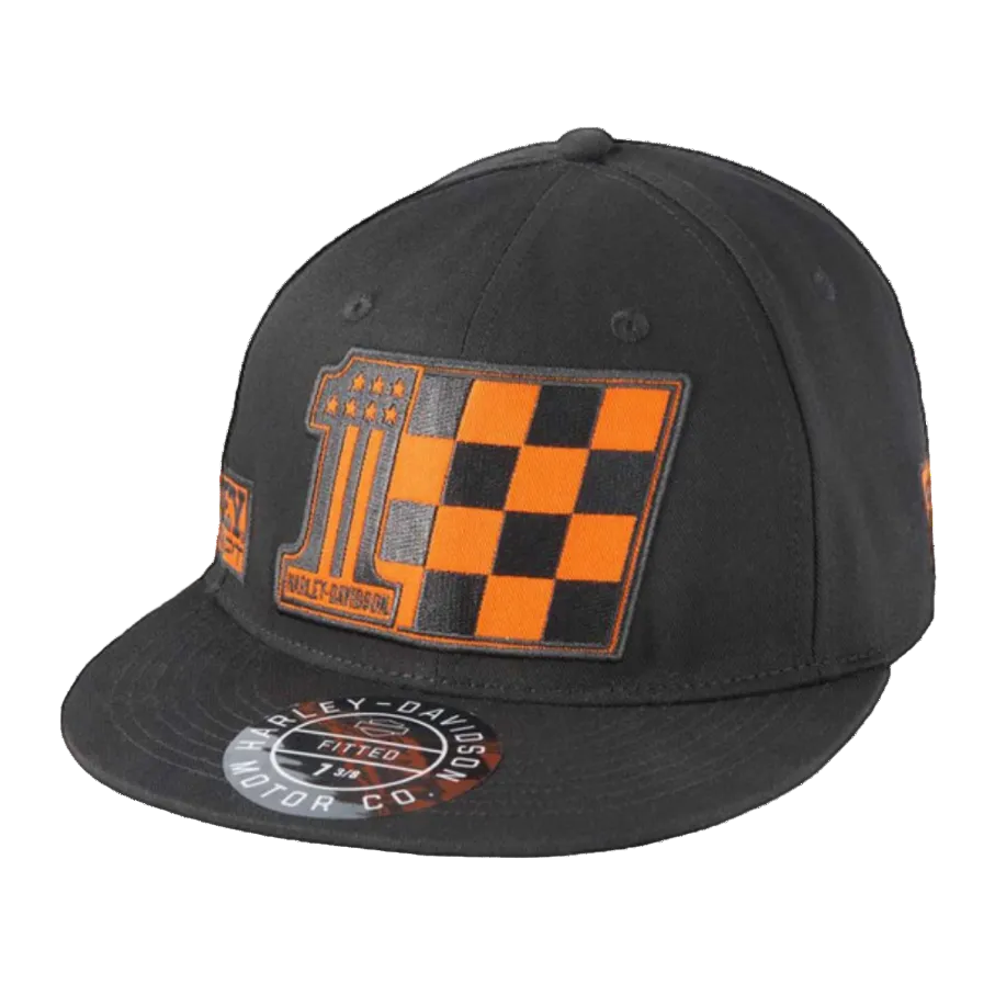Harley-Davidson Men's Racer Victory Fitted Baseball Hat - Orange