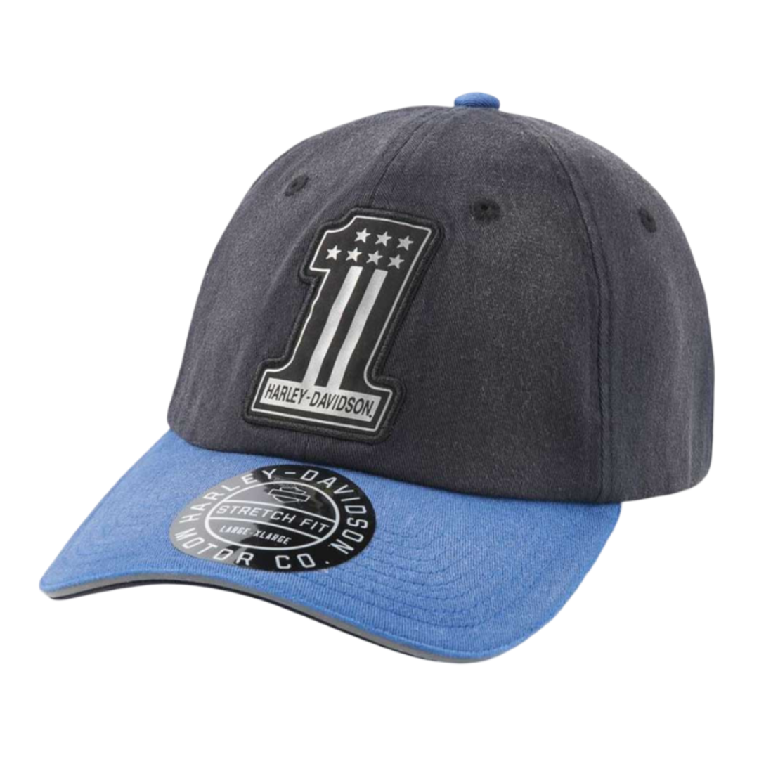 Harley-Davidson Men's #1 Fitted Baseball Cap - Black/Blue