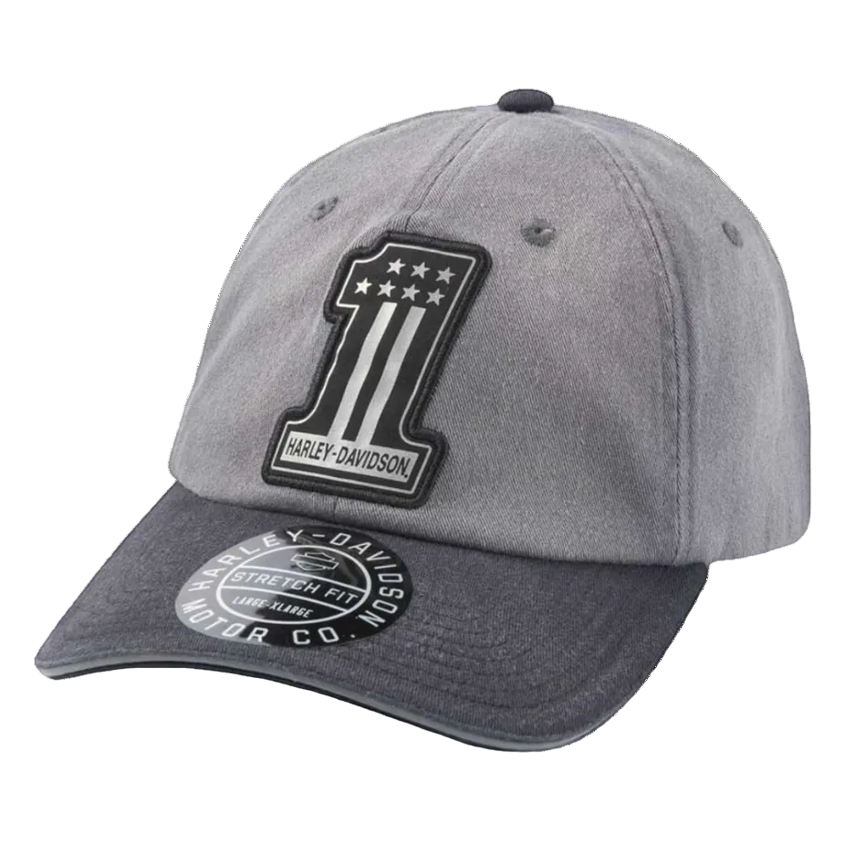 Harley-Davidson Men's #1 Fitted Baseball Cap - Dark Grey