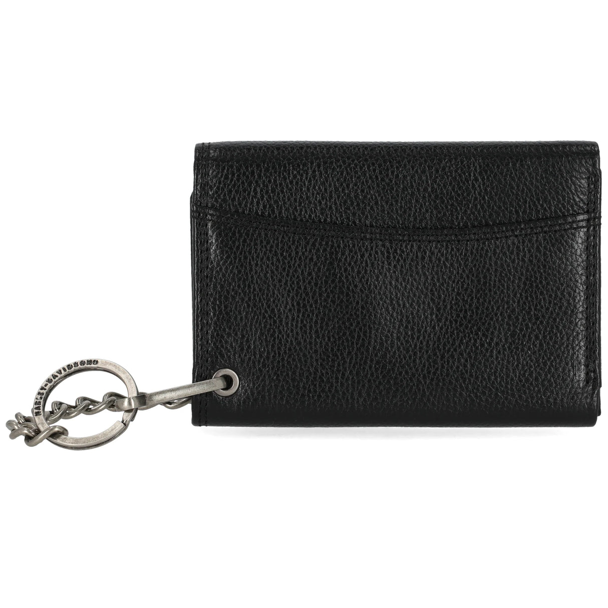 Harley-Davidson Men's Metal B&S Leather Tri-Fold Wallet w/ Chain