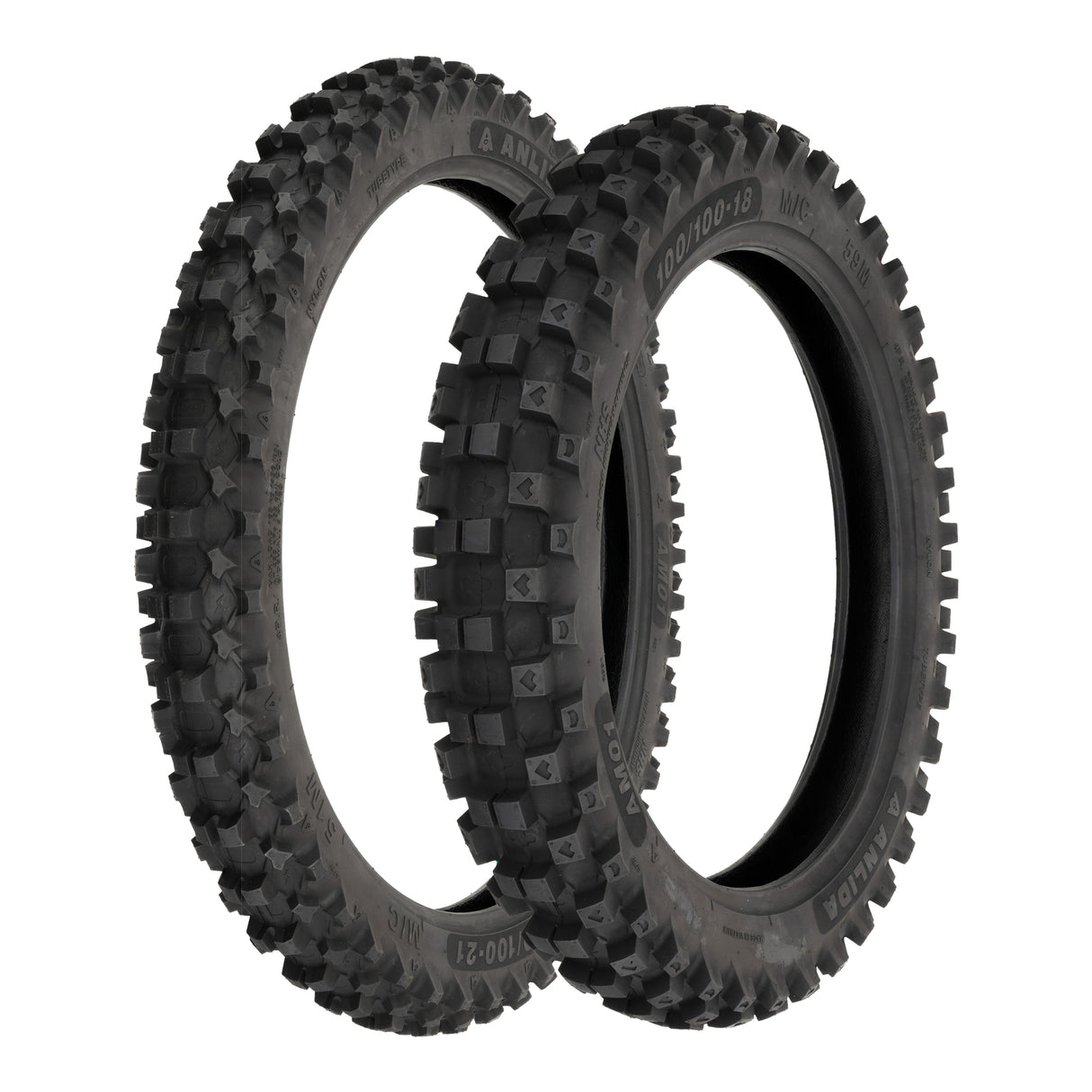 Anlida AM01 Tyre Set 80/100-21 Front & 110/90-19 Rear (NHS)