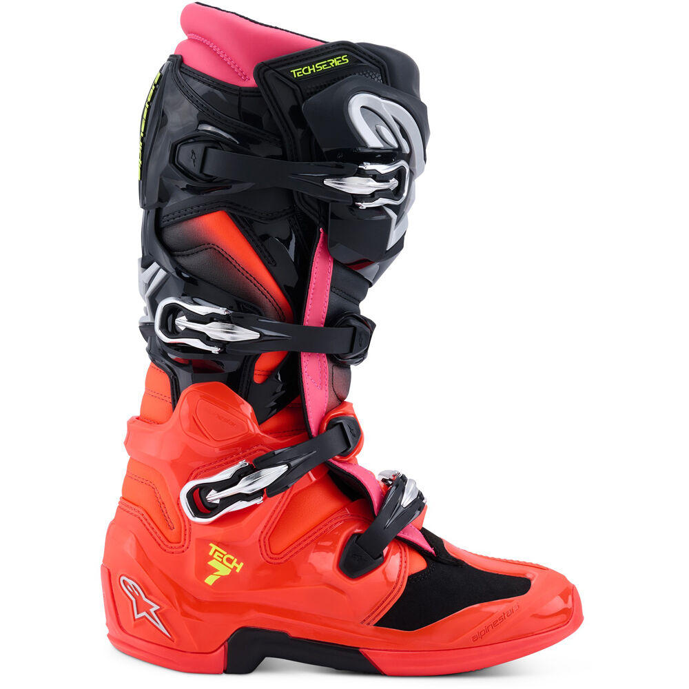 Alpinestars 2026 Tech 7 Boots - Black/Flo Red/Flo Pink