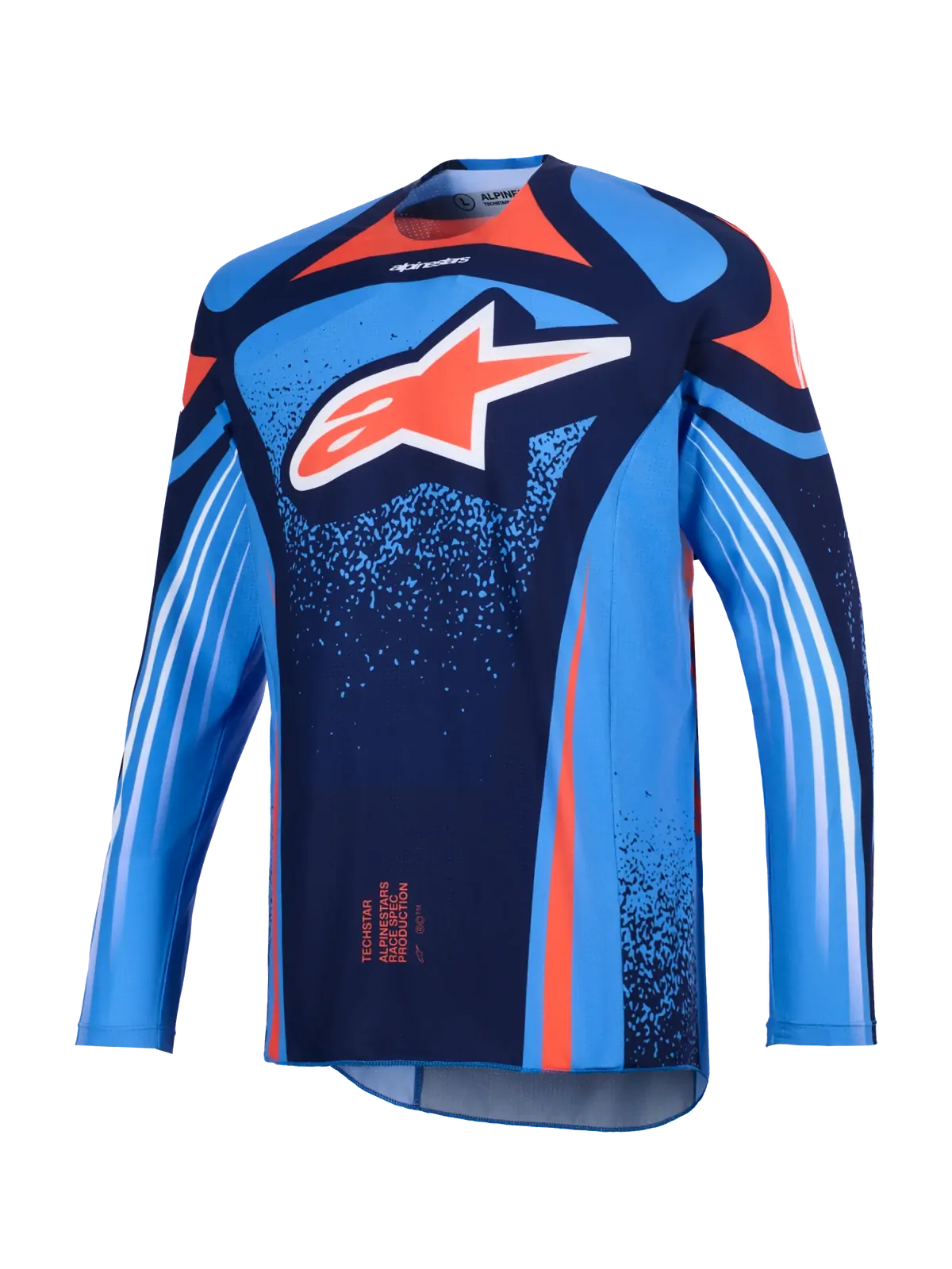 Alpinestars 2026 Techstar Nomur MX Jersey - Dark Navy/Orange/UCLA Blue