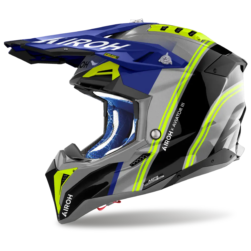 Airoh Aviator 3 Hima Helmet - Blue Gloss