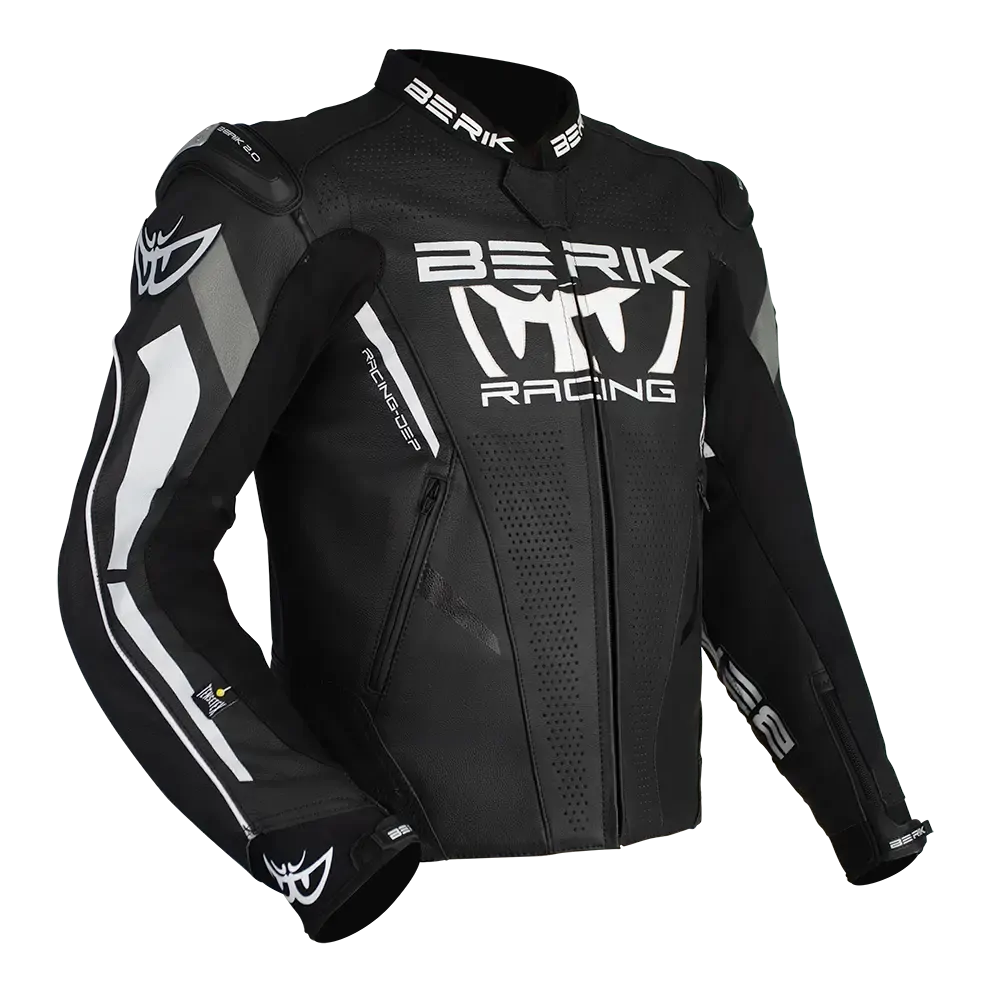 Berik Apex Leather Jacket - Black/White