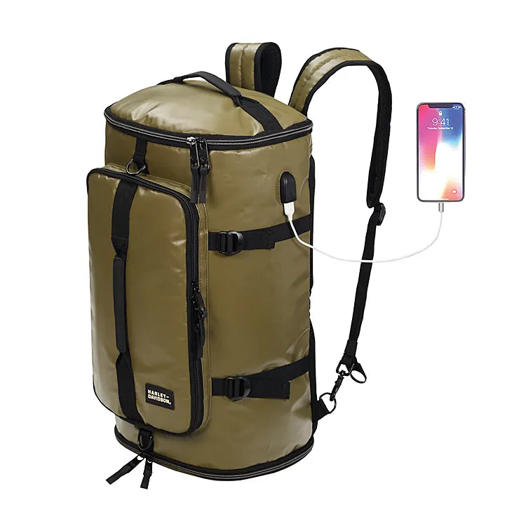 Harley-Davidson Water-Resistant Travel Hybrid Duffel Bag/Backpack