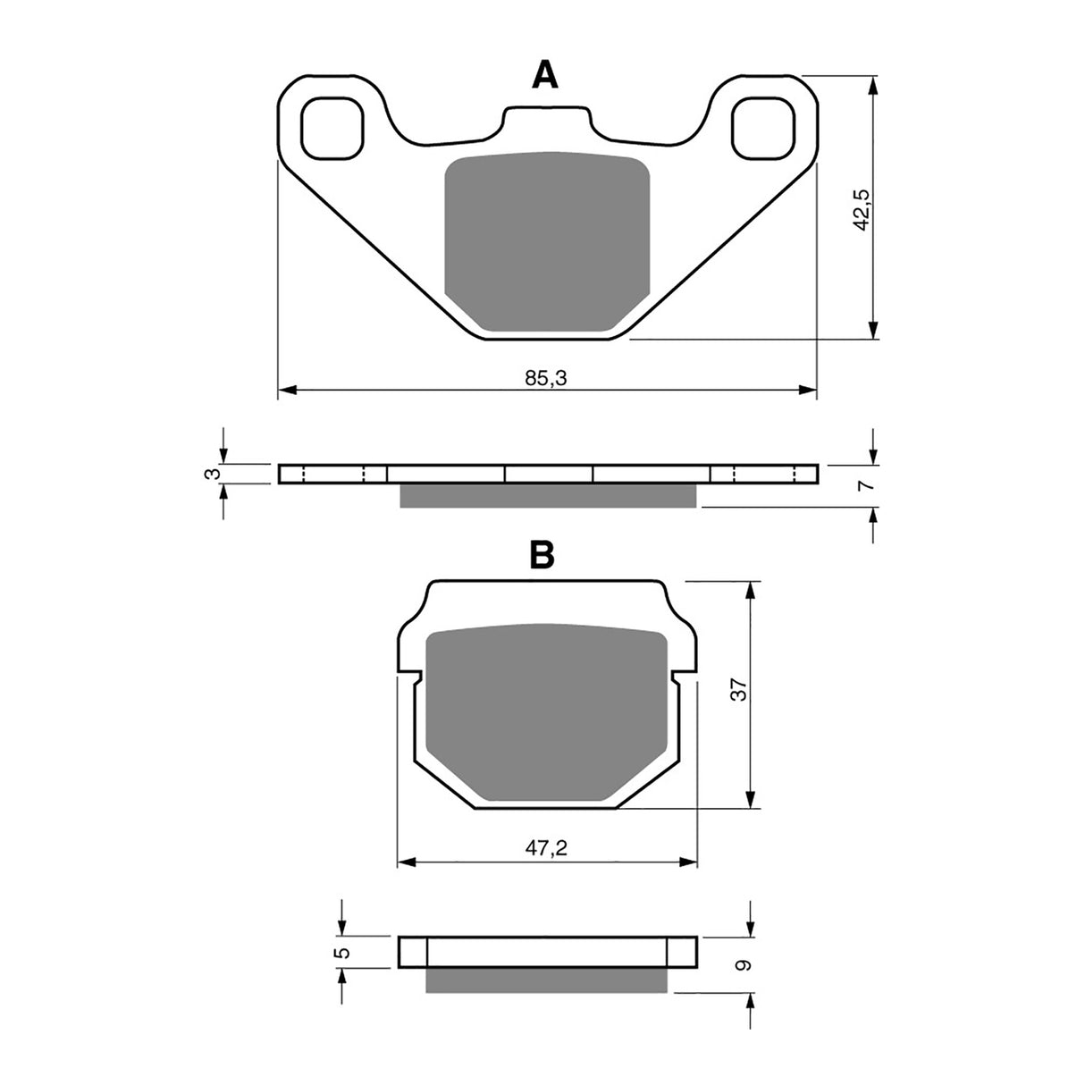 GOLDfren Brake Pads Off-Road Racing GF047 - K5 (PR22)