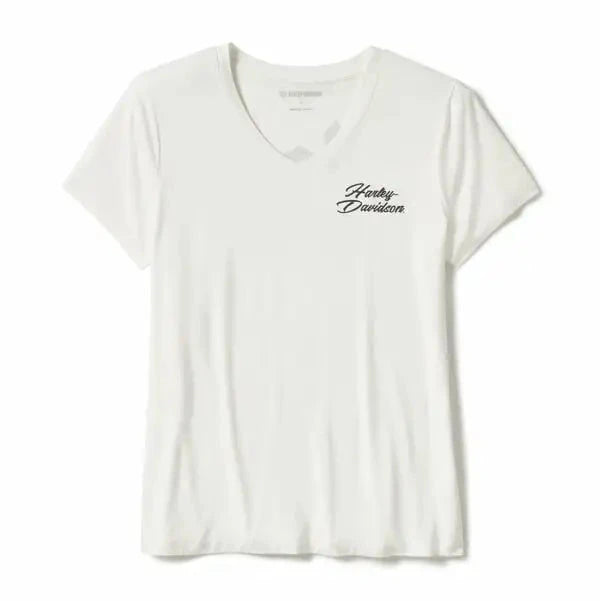 Harley-Davidson Women's Rose & Thorn Bling V Neck Tee