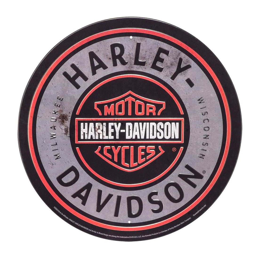 Harley-Davidson Round Bar & Shield Tin Sign