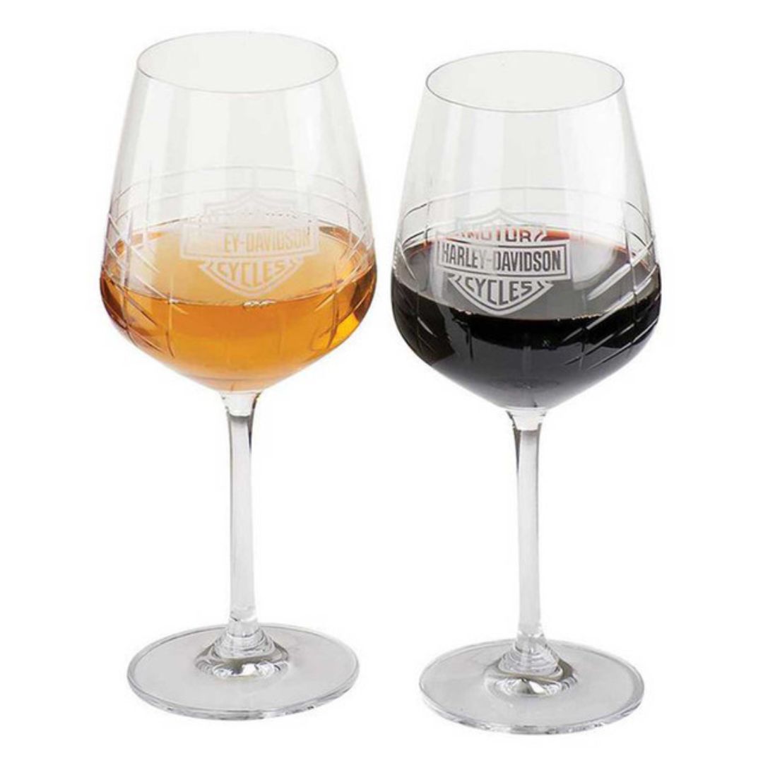 Harley-Davidson Crystal Wine Glass Set